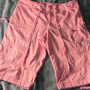 BEBE Pink Cargo Shorts with multiple pockets with Adjustable Waist